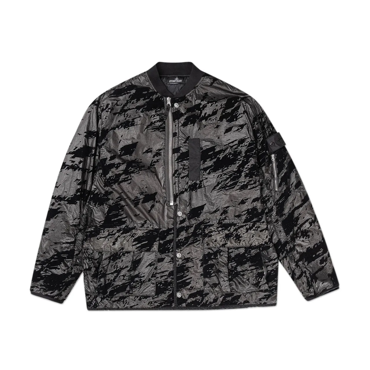 stone island shadow project padded bomber jacket lucid flock (black)