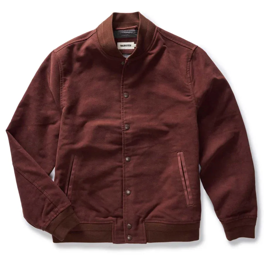 Taylor Stitch Campus Jacket in Burgundy Moleskin