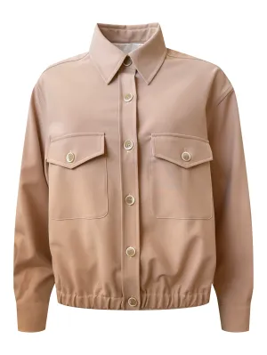 Techno Tailoring Bomber Jacket with Patch Pockets - Dusty Pink