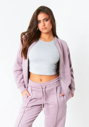 Tess Mauve Purple Bomber Jacket Sweatshirt