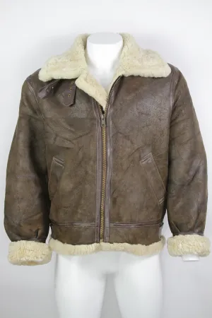 Vintage 70s B3 Style Shearling Jacket - Made in the USA -  XL