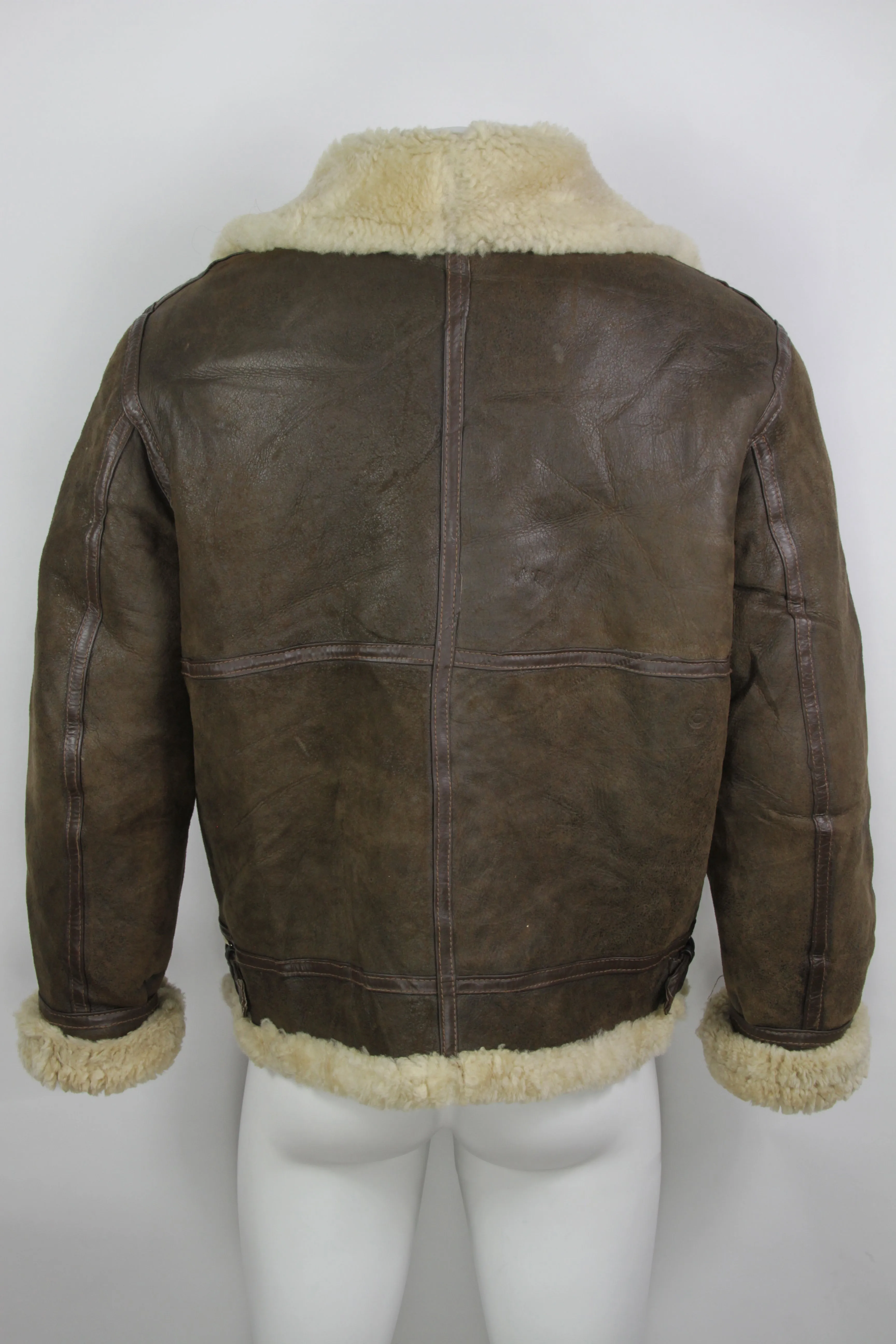 Vintage 70s B3 Style Shearling Jacket - Made in the USA -  XL