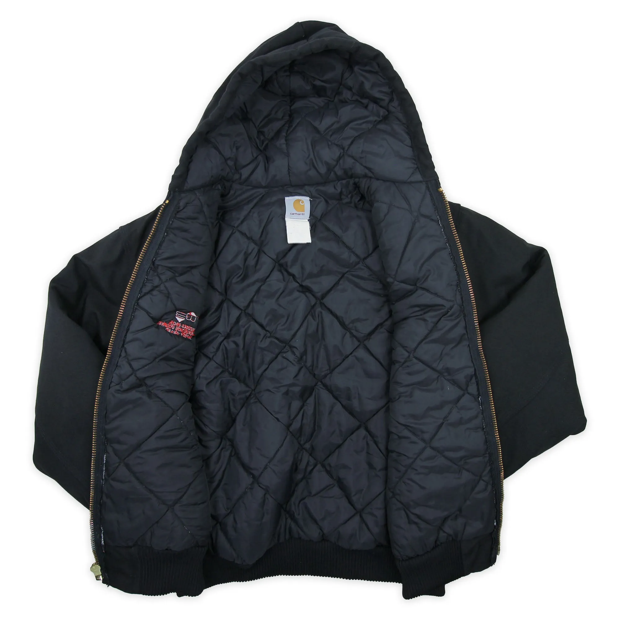 Vintage Carhartt Extremes J21 BLK Black Active Jacket Quilted Nylon Lined XL