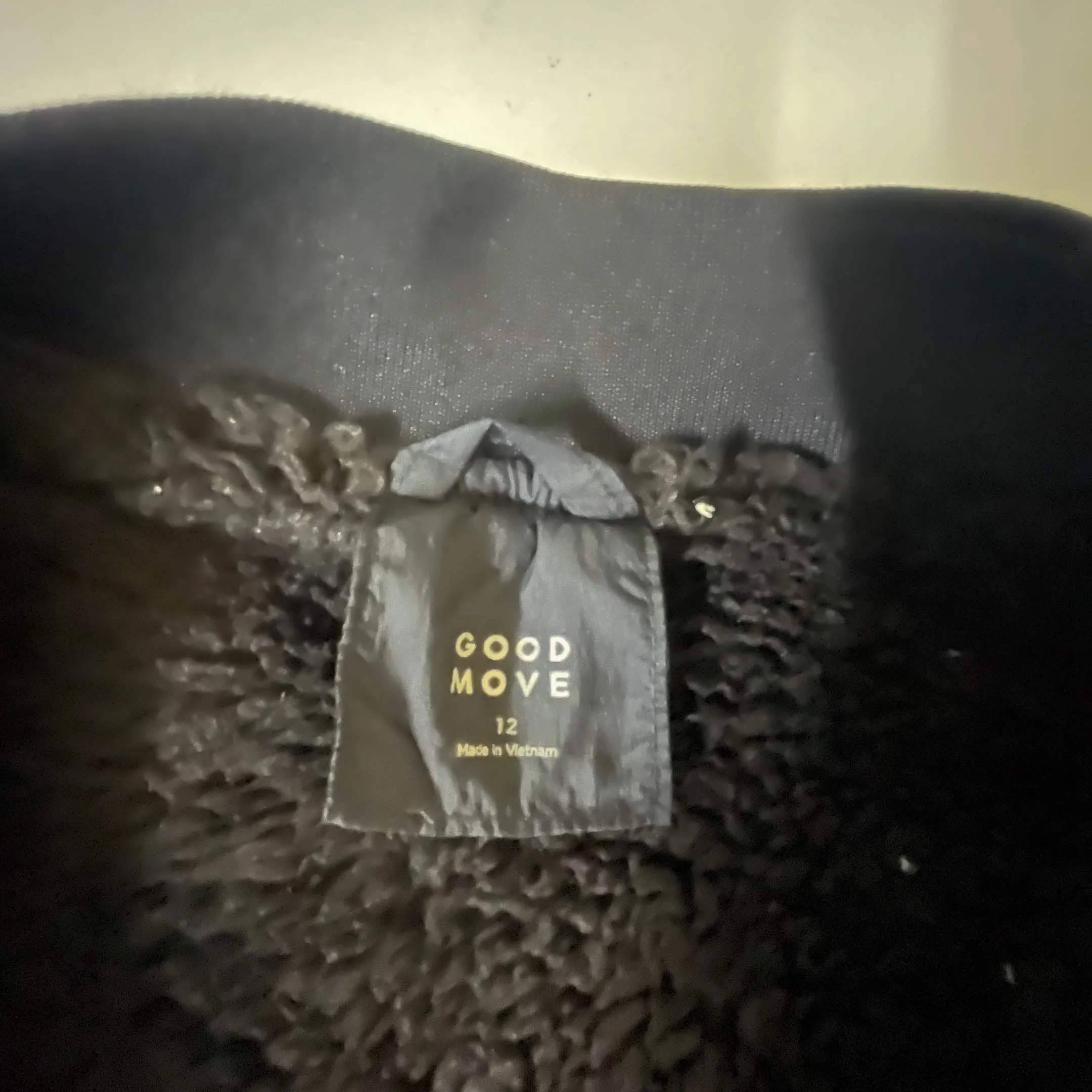 Vintage Good Move Womens Navy Solid Quilted bomber black jacket size 12|SKU 3805