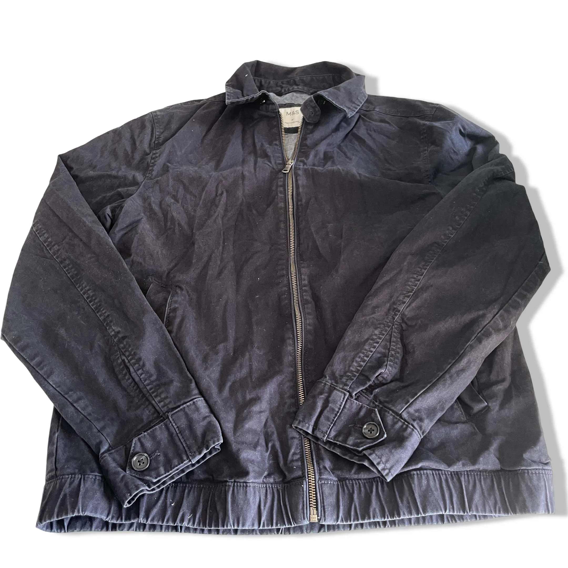 Vintage men Mark & Spencers brown herrington bomber full zip jacket in M|L29 W21|SKU 6376
