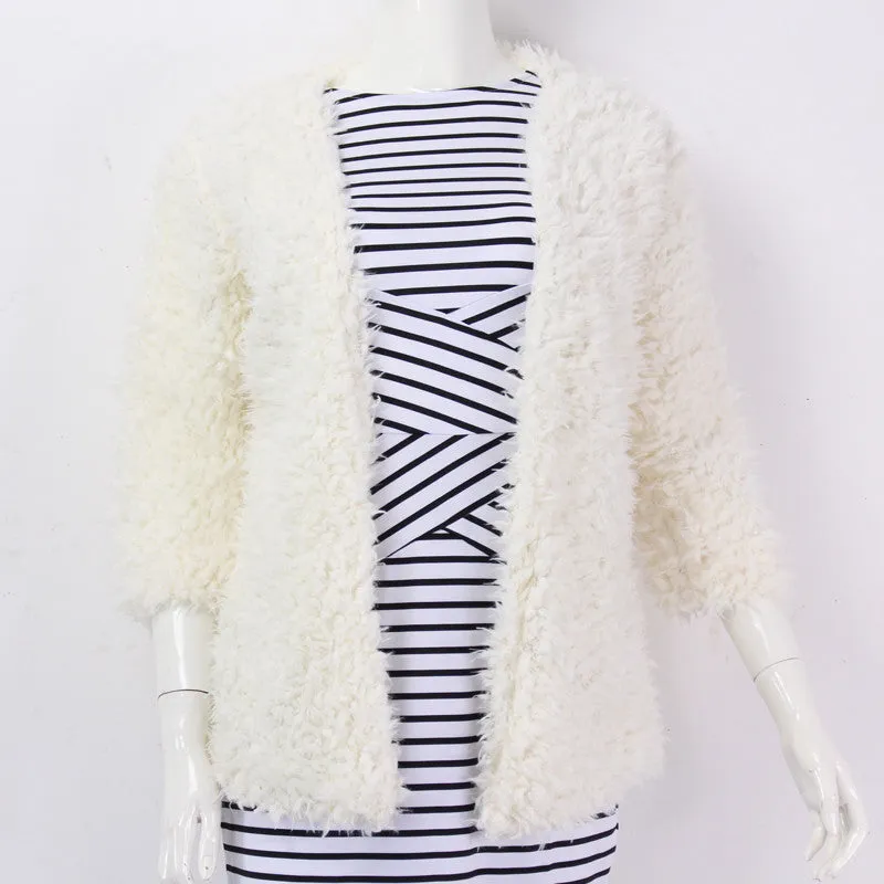 Winter Women's Faux Fur Coat In White