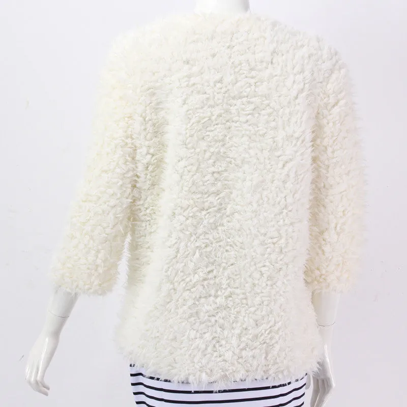 Winter Women's Faux Fur Coat In White