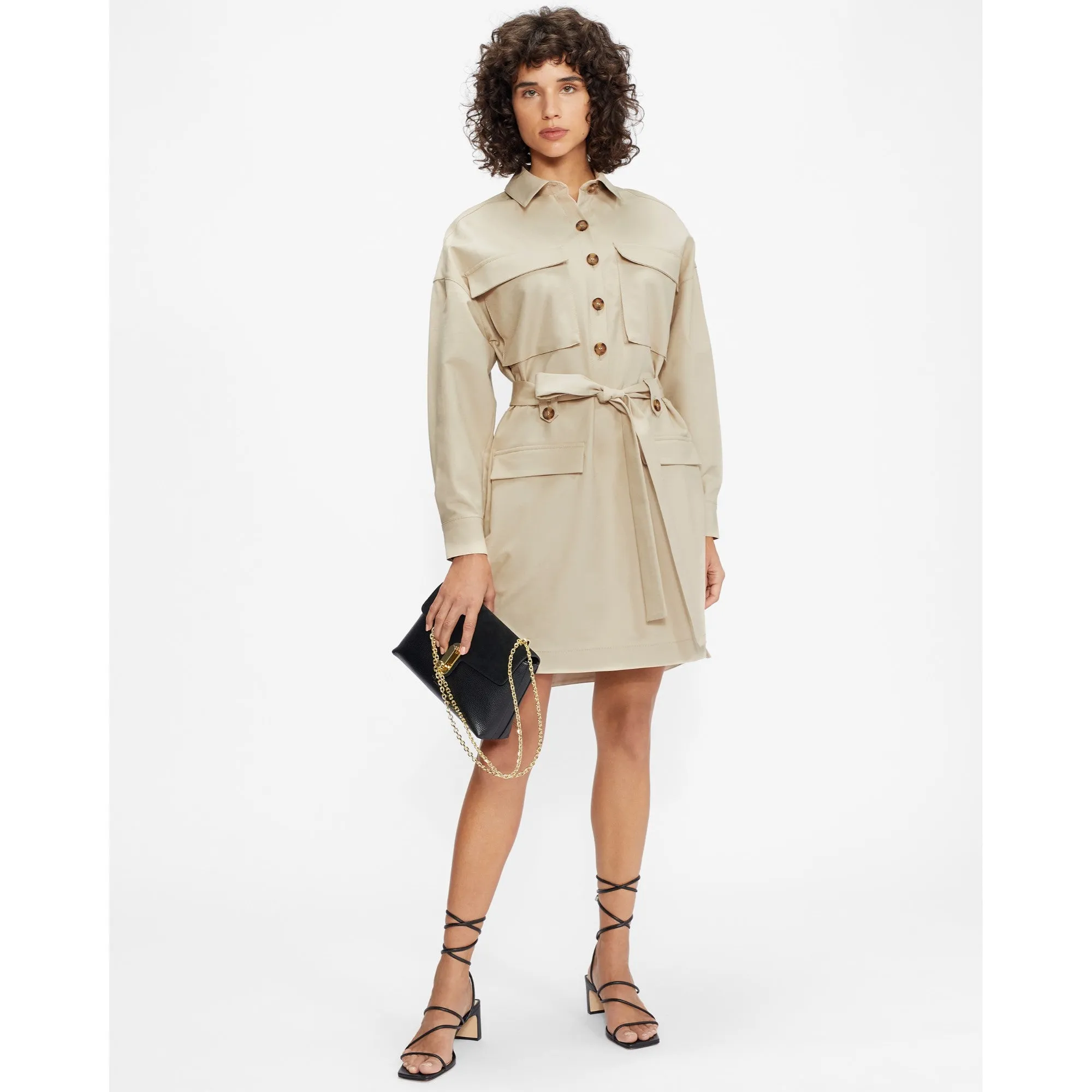 Women Wmd-Sharlaa-Mini Oversized Utility Shirt Dress - Natural